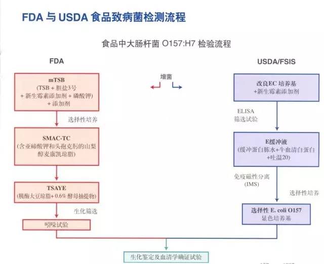  FDA与USDA食品致病菌检测流程