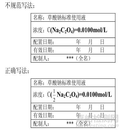 实验室溶液标签规范写法