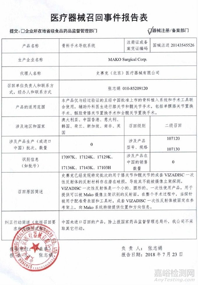 6家医疗器械企业召回质量问题产品，问题都在这