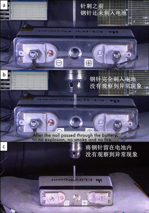 动力电池的挤压测试和针刺测试