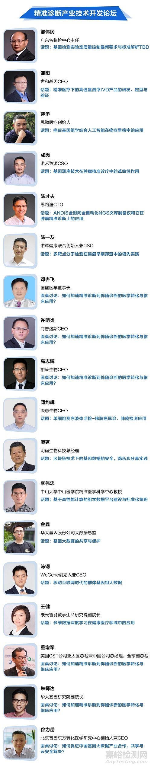 【报名倒计时1周】P4个体化医学60+殿堂级专家&议程大曝光，构筑万亿基因检测市场护城河！