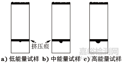 一种用于定性判断冲击试验机失准类型的方法：观察挤压痕法