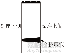 一种用于定性判断冲击试验机失准类型的方法：观察挤压痕法