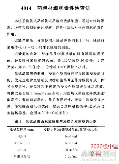 2020版中国药典新增的药包材检测方法