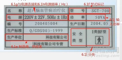 GB9706.1检测项目：设备的内外部标记