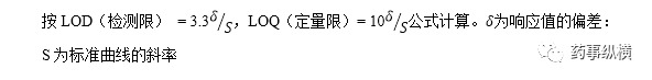 分析方法验证的统计学评价：检测限，定量限和性线