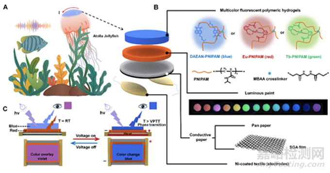 基于智能多色荧光高分子水凝胶的仿生变色皮肤研究取得新进展