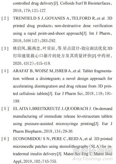 3D打印在药物递送领域的应用进展