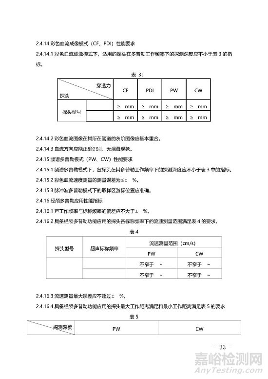 影像型超声诊断设备技术审评要点