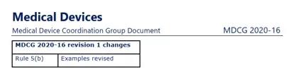 欧盟体外诊断试剂分类指南文件MDCG 2020-16 Revision 1修改内容