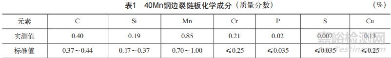 40Mn链板冲压边裂失效分析