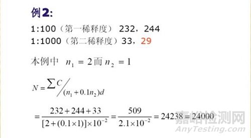 菌落总数测定中的一些要点及结果计算