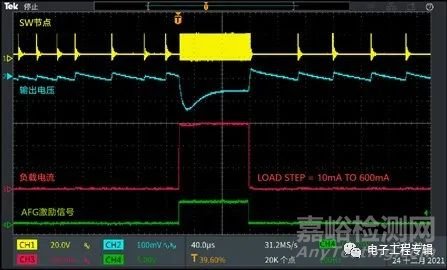 如何测试电源的负载瞬态响应