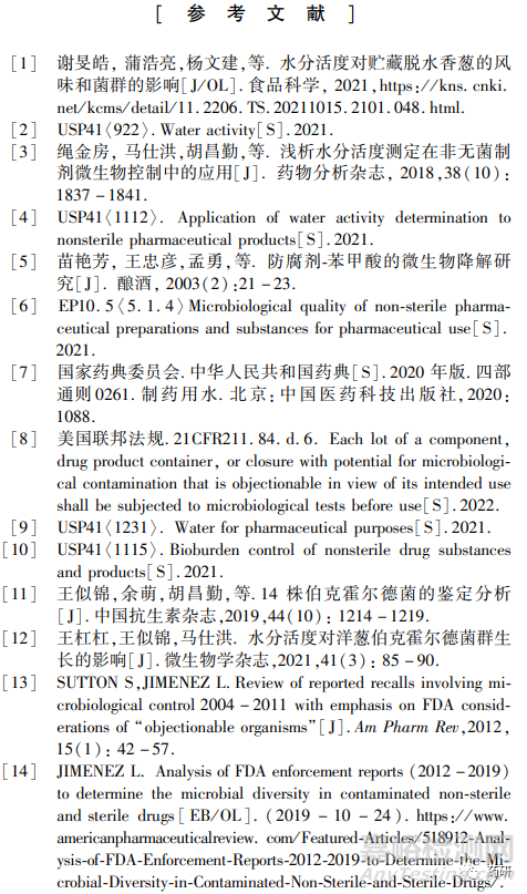 非无菌药品的微生物质量考虑