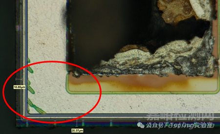 芯片温度循环测试后钝化层裂纹失效分析