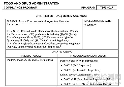 FDA《API GMP检查指南》-2025中英文对照！
